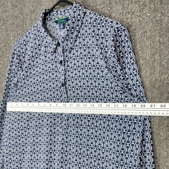 C Wonder by Christian Siriano Dress Womens Medium Blue White Long Sleeve Midi - Picture 5 of 13